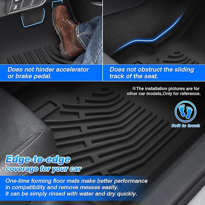 Wrangler TJ Floor Mats - Car Mats for Jeep Wrangler TJ 1997-2006, All Weather Floor Mat for Wrangler TJ Accessories, Heavy Duty Rubber Mats, Car Accessories