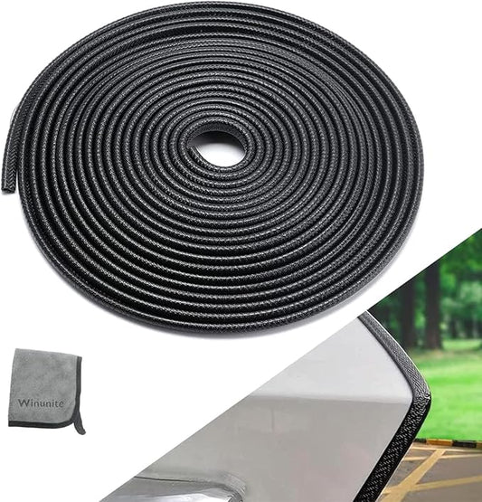 Winunite 98.4ft (30m) No Glue Car Door Edge Guards Black | Stop parking lot dings, U-shaped rubber, fits sedans trucks SUV, fade-resistant, protect against paint chips & scratches