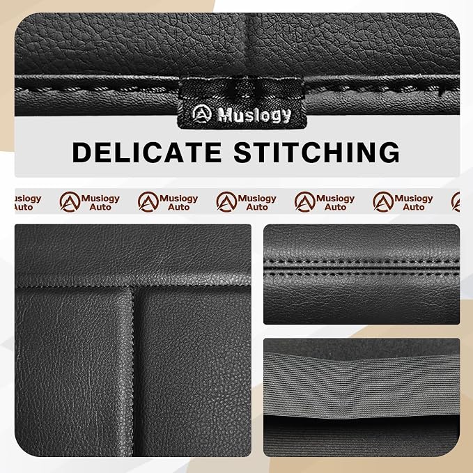 Muslogy Center Console Armrest Cover Fit for Ford F250 F350 F450 2011-2016 Super Duty Accessories, Comfort Armrest Pad Console Lid Cushion Vegan Leather Regular Thick(Bucket Seat ONLY)
