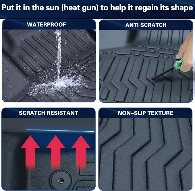 Floor Mats for 2016-2022 Honda HR-V,All-Weather TPE Rubber Car Floor Mats Custom Fit Full Set Includes 1st and 2nd Rows Maximum Coverage Anti-Slip 1st & 2nd Row Black