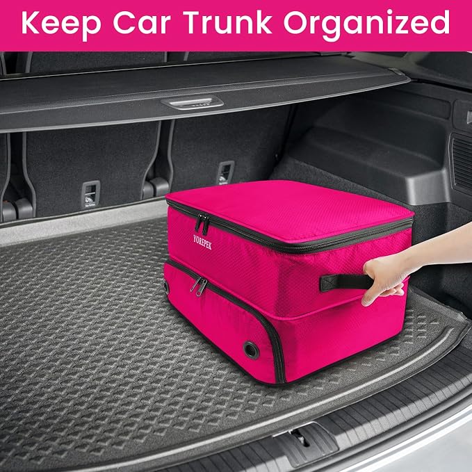 YOREPEK Golf Gifts for Men, 2 Layer Golf Trunk Organizer for 2 Pair Shoes | Waterproof Car Trunk Locker with Separate Ventilated Compartment for Balls, Tees, Clothes, Gloves, Birthday Gifts for Golfers