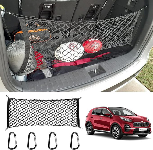 for Kia Telluride Sportage Envelope Style Truck Bed Cargo Net - Fits 2013-2024 2025 2026 Sportage Telluride Accessories Cargo Net for Pickup Truck Bed - Heavy Duty Carabiners