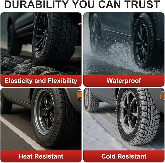 Tire Repair Glue,Tire Sealant Black Rubber Cement Waterproof Sealant is Used to Repair Cracks and Punctures in Tires of Cars Off-Road Vehicles Trucks Motorcycles Bicycles-30ml