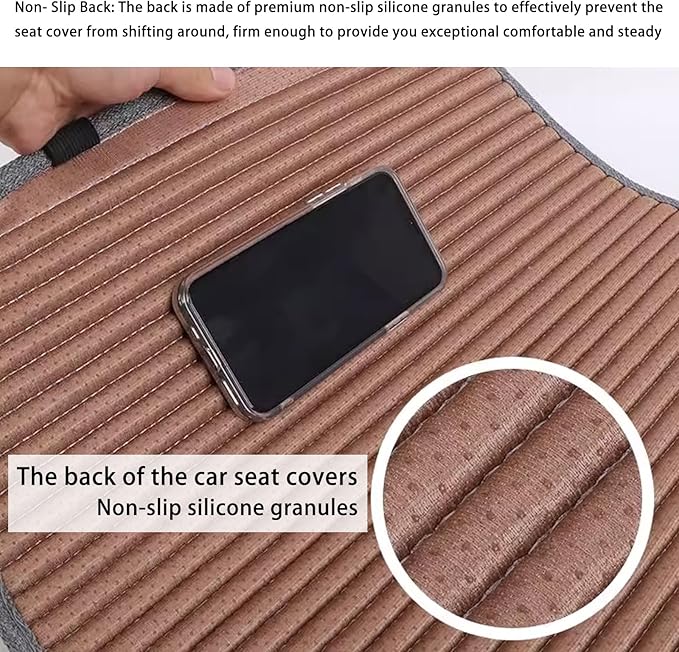 Suninbox Car Seat Covers,Cloth Car Seat Cover,Buckwheat Hull Cooling Car Seat Covers,Universal Car Seat Protector, Breathable Comfortable Ventilated Front Seat Only,Black