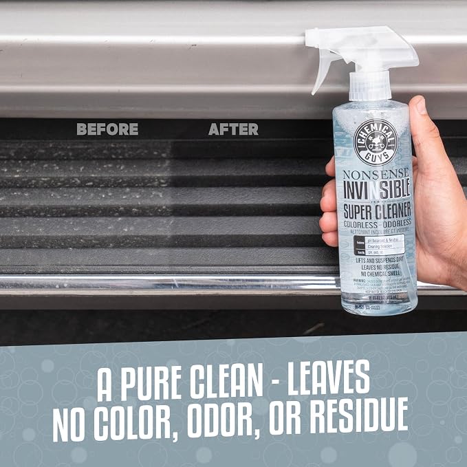 Chemical Guys Nonsense Colorless & Odorless All Surface Cleaner - Clear, Safe for Vinyl, Rubber, Plastic, Carpet, and Upholstery, pH Balanced, Residue-Free, Unscented, 32 oz Spray | Colorless, odorless, residue-free cleaner lifts dirt from vinyl, rubbe...