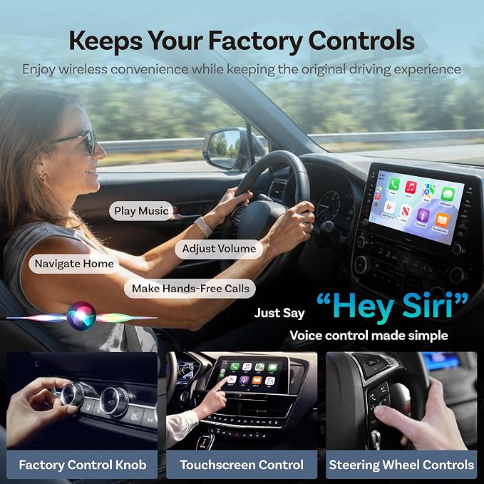 OTTOCAST Mini Slim Wireless CarPlay Adapter & Android Auto Adapter, Mini Cube 2-in-1 Adapter for Cars with Factory Wired CarPlay/Android Auto, 5GHz WiFi, Bluetooth 5.0, 5s Auto Reconnect