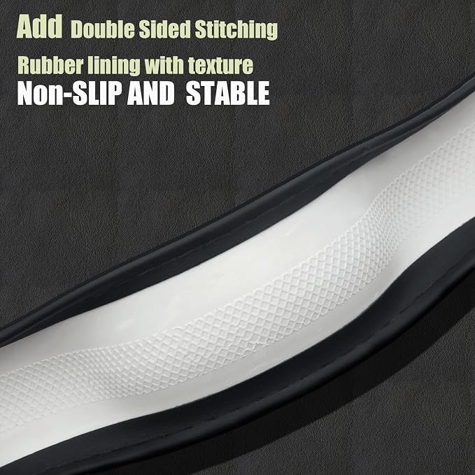 Steering Wheel Cover Standard Size 14.5-15 inch, Non-Slip Car Wheel Cover Protector, Non-Folding Packaging, Microfiber Leather, Black with Carbon Fiber