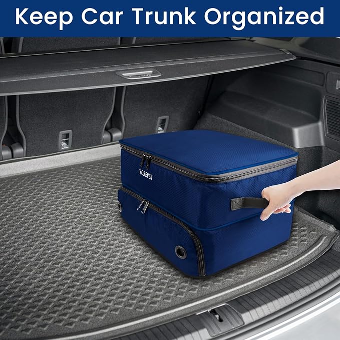 YOREPEK Golf Gifts for Men, 2 Layer Golf Trunk Organizer for 2 Pair Shoes | Waterproof Car Trunk Locker with Separate Ventilated Compartment for Balls, Tees, Clothes, Gloves, Birthday Gifts for Golfers