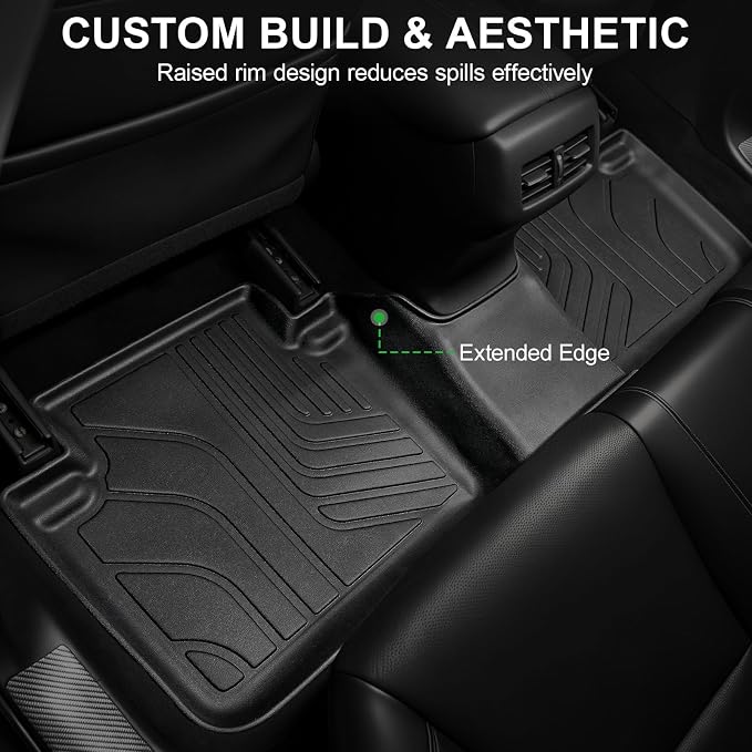 Floor Mats for 2013-2017 Honda Accord Sedan (Not for Vinyl Floors), TPE All Weather Durable Floor Liners Door Sill Guards for Accord Accessories