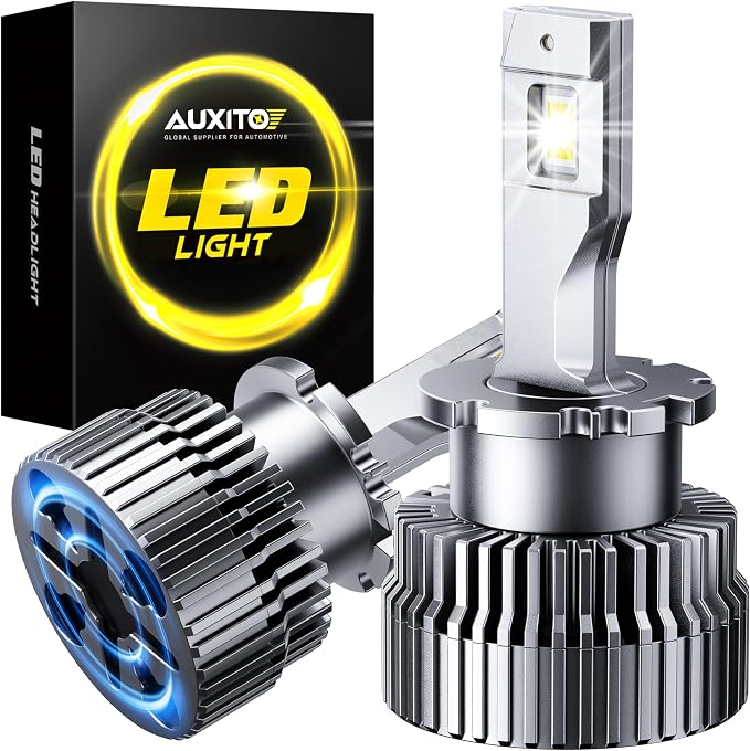 AUXITO D4S D4R Fog Light Bulbs, 50000LM 6500K Cool White, Pack of 2 | Plug and Play CANbus Ready No Flicker