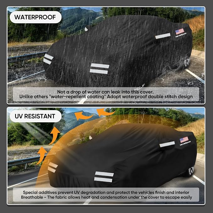 Car Cover Compatible with Chevrolet Corvette, Full Car Covers Waterproof All Weather Dustproof, Snowproof, UV Protection Exterior Car Covers for Automobiles Universal Fit Chevrolet Corvette