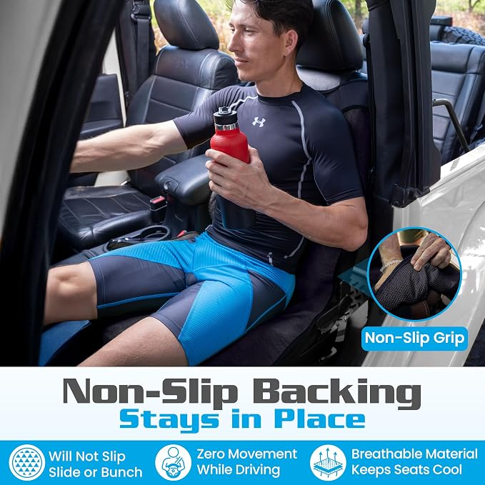 HAPPEGEAR Happeseat Waterproof Car Seat Cover & Protector, Black | Universal Fit, Car Seat Towel Cover, Non-Slip Backing, Machine Washable, Fits Front & Back, Easy Install & Storage
