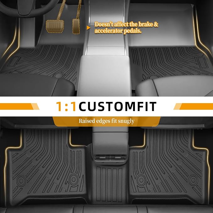 Floor Mats for Alfa Romeo Stelvio & Stelvio Quadrifoglio 2018-2025 | Floor Mats for Stelvio Base Ti Veloce, 2 Row Floor Mats & Cargo Mat(with Subwoofer), TPE Anti-Slip Stelvio Mats Accessories