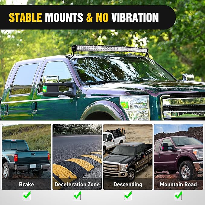 Nilight 52 inch LED Light Bar Bracket Mounting Upper Windshield Roof Cab Brackets Compatible with Ford F250 F350 4WD 2WD 1999-2015