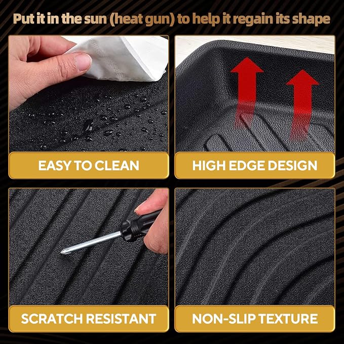 Naibeve Floor Mats for 2026 Toyota RAV4 Hybrid | All Weather Floor Mats, Cargo Mat, Backrest Mats, Not for Phev, （Need to cut for Cargo Area with subwoofer） accessories