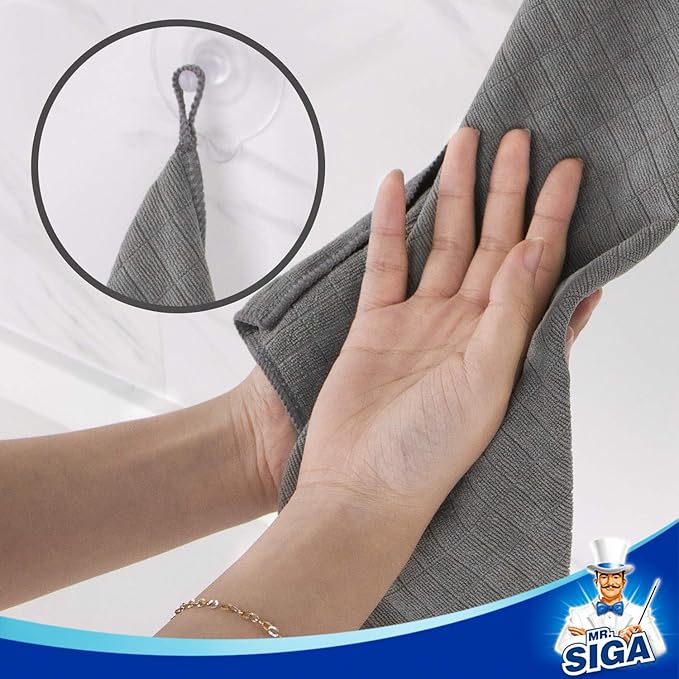 MR.SIGA Microfiber Cleaning Cloths, All Purpose Cleaning Towels, Pack of 6 | Ultra absorbent and soft microfiber towels for kitchen, car and household surfaces, Dark Gray, 35 x 40 cm(13.8 x 15.7 inch)
