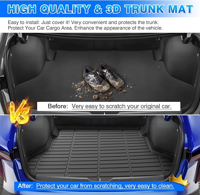 Cartist Cargo Mat Compatible with Kia K4 2025 2026 Accessories Trunk Mat TPE All Weather Anti-Slip Odorless Cargo Liner for K4 Accessories
