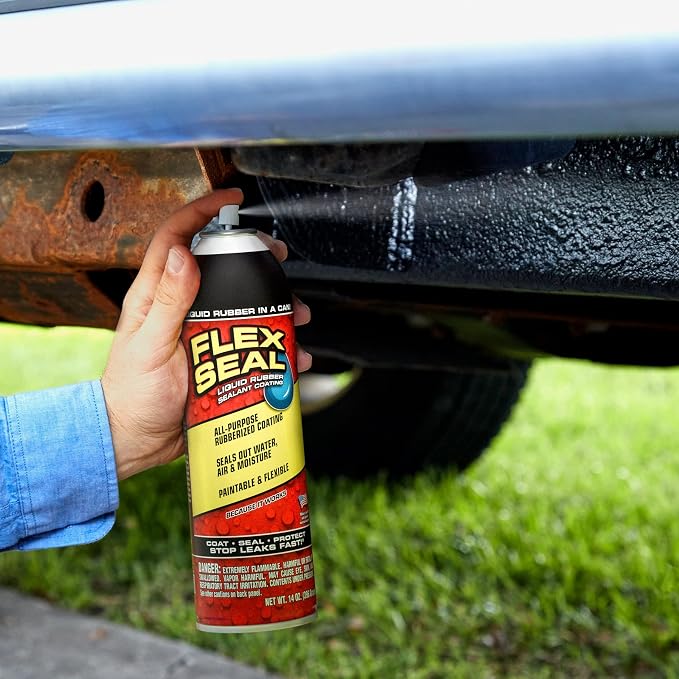 Flex Seal, 14 oz, 4-Pack, White, Stop Leaks Instantly, Waterproof Rubber Spray On Sealant Coating, Perfect for Gutters, Wood, RV, Campers, Roof Repair, Skylights, Windows, and More