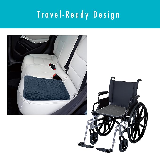 FRESH IDEAS Waterproof & Washable Seat Protector Pad, Navy, 2-Pack