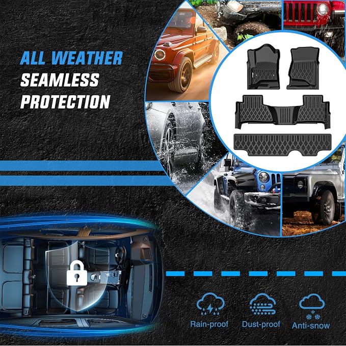 Nilight TPE Floor Mats for Chevy Tahoe GMC Yukon 2015 2016 2017 2018 2019 2020 (Not for XL) All Weather Custom Fit Heavy Duty Floor Liners