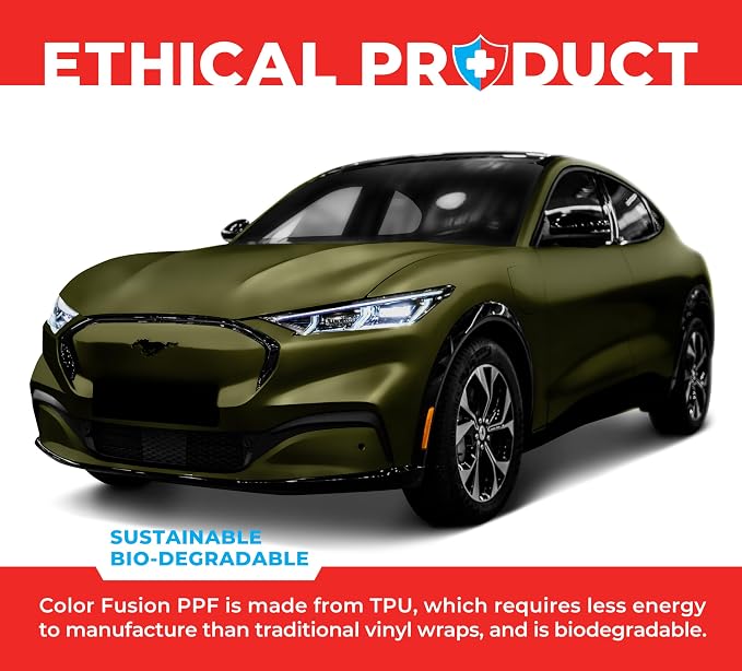 ColorFusion PPF by VViViD, Satin Stealth Combat Green Dry Apply PPF Vinyl Car Wrap Roll 6ft x 5ft