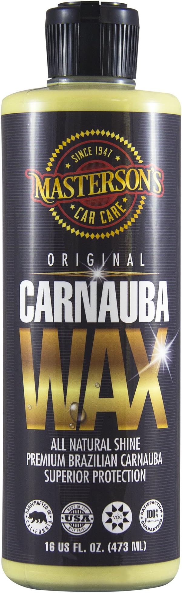 MASTERSON'S CAR CARE MCC_101_16 Original Carnauba Wax - Easy to Use Formula - Premium Wax Protects and Shines All Cars, Trucks, Motorcycles, RV, Boats (16 oz)