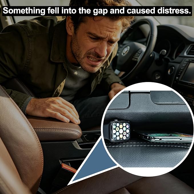 2PC Car Seat Gap Filler, Universal Fit for Car SUV Truck, Full Coverage Between Seat and Center Console, Prevent Small Items from Dropping Beige Thickened