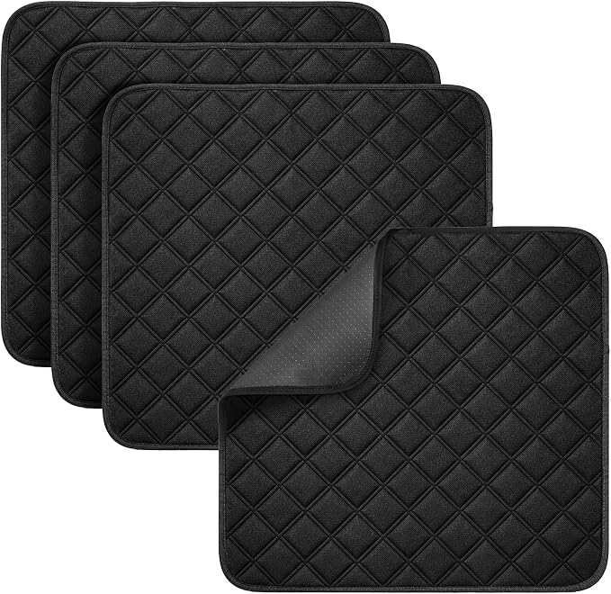 4 Pack Waterproof Chair Pads for Incontinence, 21" X 22" Absorbent Seat | Protector Pads Reusable Wheelchair Seat Pad Non-slip Waterproof Chairs Covers for Wheelchair, Bed, Elder and Pet
