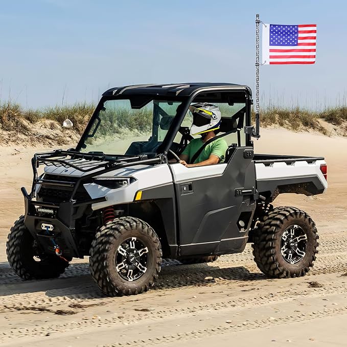 Nilight UTV Whip Light Mount Flag Antenna Mounting Bracket Adjustable for Pro-fit Cage Compatible with Polaris Ranger General Can am Defender Commander Maverick Trail/Sport