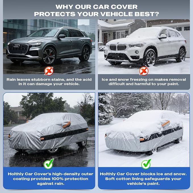 10 Layers SUV Car Cover Custom Fit for Buick Envision (2015-2026), Waterproof All Weather for Automobiles, Outdoor Full Cover Sun Dust Rain Protection with Cotton. Silver
