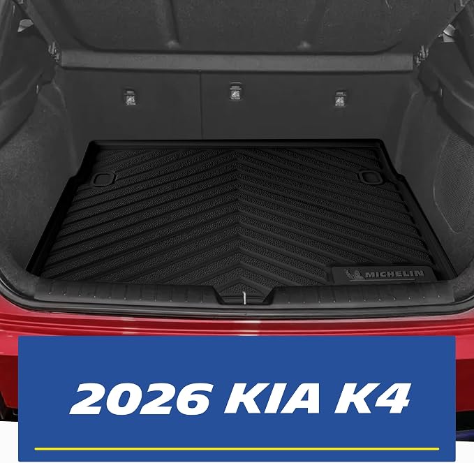 Michelin Vehicle Mats, Premier Series All-Weather TPE Custom Fit Liner for 2026 Kia K4 Hatchback Floor Mats, Not for K4 Sedan (4 Piece)