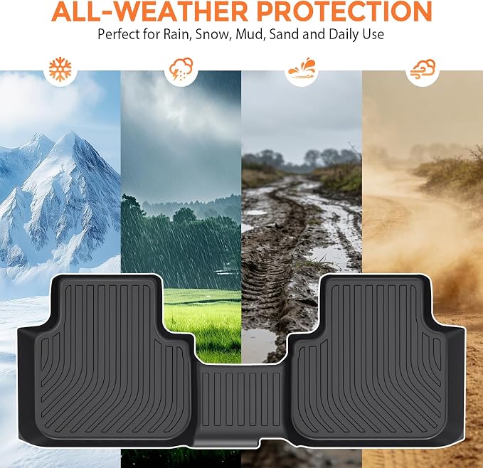 Floor Mats for Volkswagen VW Atlas Cross Sport 5 Passenger 2020-2025 | Custom Fit Heavy Duty TPE All Weather Protection, Waterproof Non-Slip Black (Two-Row Floor Mats & Cargo Liner)
