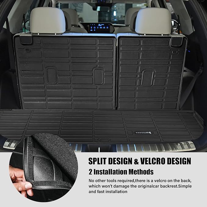 Floor Mats for 2022 2023 2024 2025 Nissan Pathfinder Cargo Mat Liner | All Weather TPE Protector Back Seat Cover 3rd Row for 2022-2025 Nissan Pathfinder Accessories