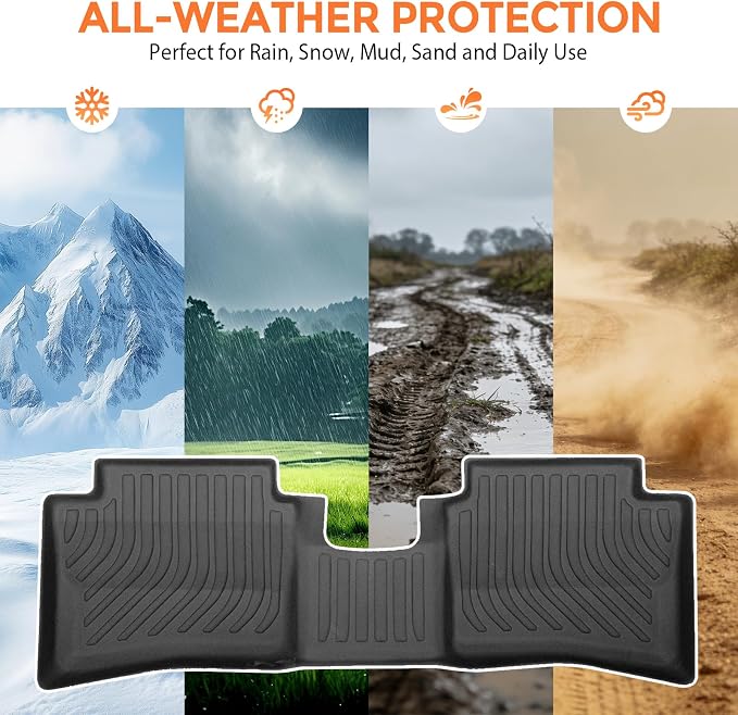 Floor Mats for Hyundai Accent 2012-2017 | Heavy Duty TPE All Weather Protection, Waterproof Non-Slip Black Car Liners (Two-Row Floor Mats)