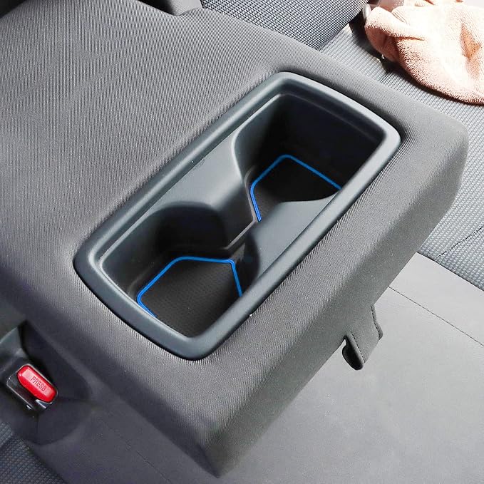Auovo 3D Cup Holder Inserts for Toyota RAV4 Accessories 2025 2024 2023 2022 2021 2020 2019 Silicone Center Console Cup Holder Coaster Liner Mat Pad Interior Trims (Blue, 2pcs kit)