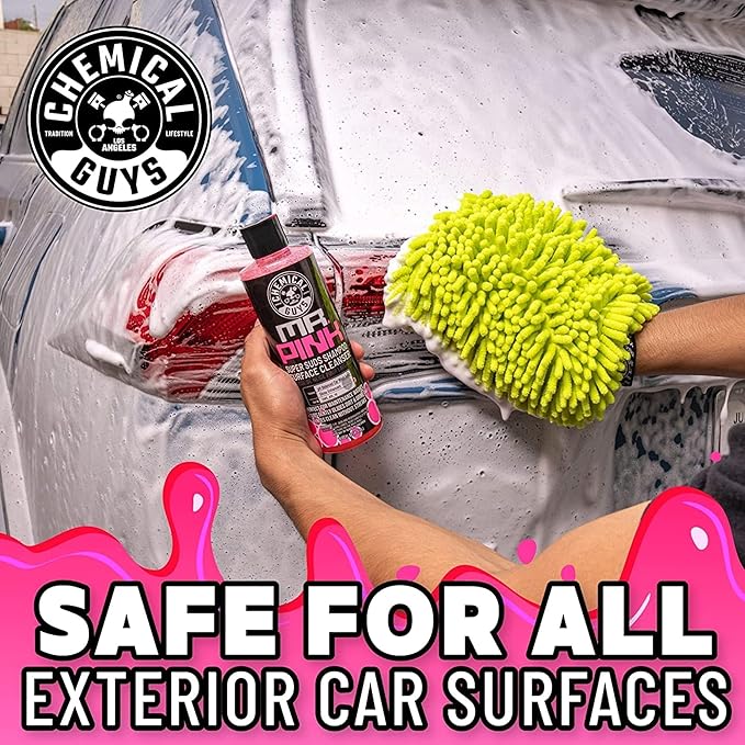 Chemical Guys, Mr. Pink pH-Balanced Car Wash Soap for Foam Cannons, 16 oz | Thick foaming suds lift dirt and grime in foam cannons, blasters or buckets, gentle on wax, sealant and ceramic