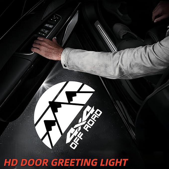2Pack Never Fade LED Laser Ghost Shadow Light Side Door Courtesy Light Car Door Welcome Projector Light Compatible with Tacoma 4Runner Tundra Rav4 TRD Camry Lexus Toyota Accessories