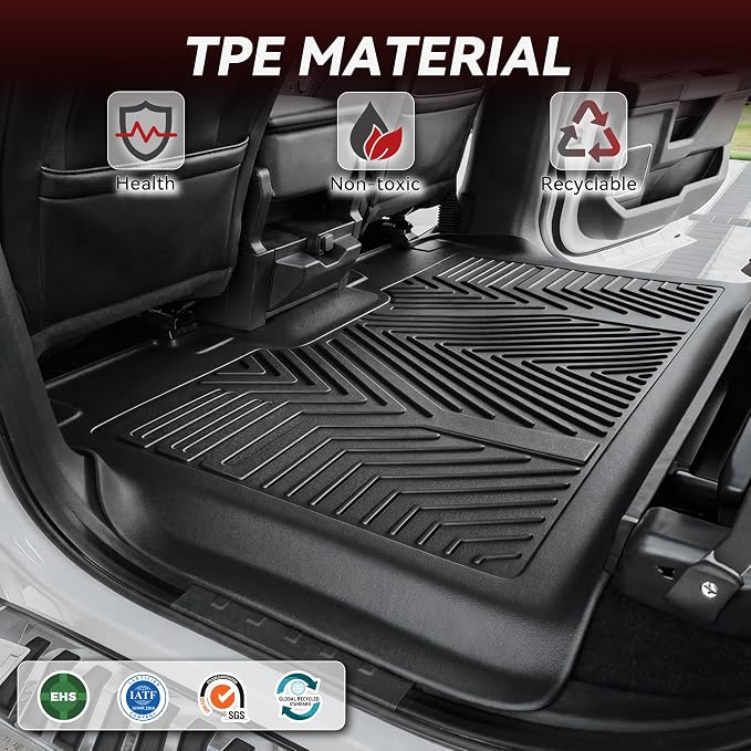 YITAMOTOR Floor Mats Fit for 2019-2026 Chevrolet Silverado/GMC Sierra 1500 & 2020-2026 Chevy Silverado/GMC Sierra 2500HD/3500HD Crew Cab with Bucket Seat(No Rear Underseat Storage Box), 1st & 2nd Row