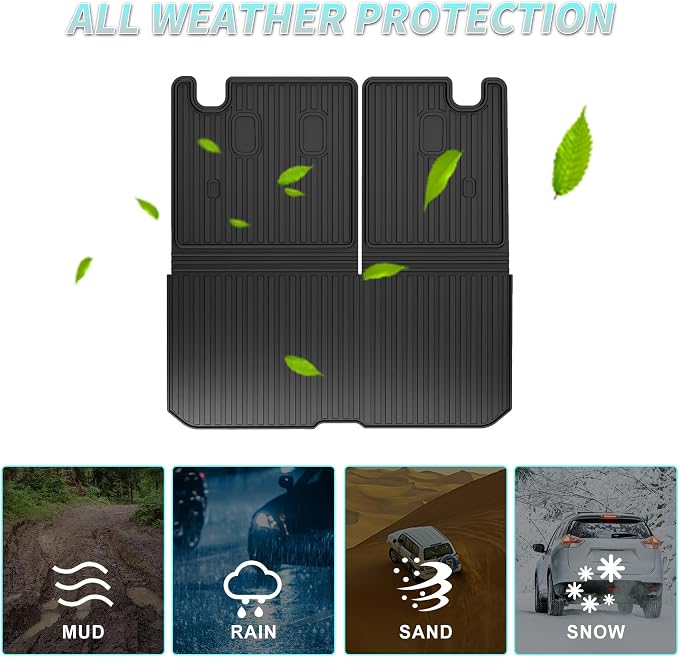 Cargo Mat & Backrest Mat Fit for Honda Pilot 2016-2025 2026 (No Elite) | All Weather Protection Cargo Liner with Backrest Mat Behind 3rd Row Back Seat Protector