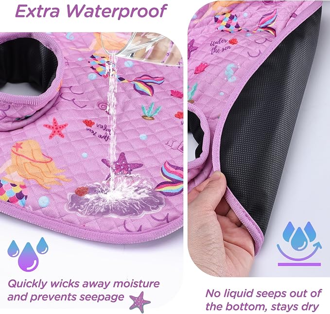 Waterproof Car Seat Potty Training Protector (Purple Mermaid) | Piddle Pad Car Seat Liner, Travel-Friendly Baby Toddler Carseat Cover for Spills, Nappy Leaks, Accidents