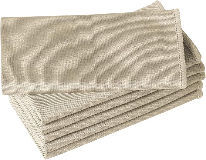 Puomue 6 Pack Microfiber Glass Cleaning Cloth, 16 Inch X 16 Inch, Lint Free Quickly Clean Window, Glasses, Windshields, Mirrors, and Stainless Steel, Camel