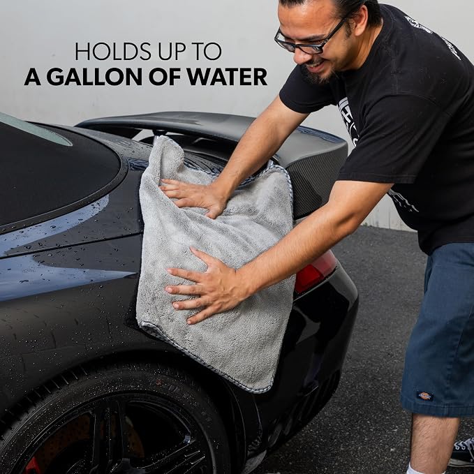 Chemical Guys, Woolly Mammoth Large Microfiber Drying Towel, 36 x 25 in | Ultra-plush oversized towel soaks up water fast to dry the whole vehicle, soft and scratch-free on paint