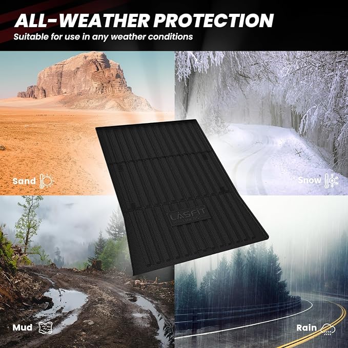 LASFIT Premium Extra Thick Truck Bed Mat for Tesla Cybertruck 2023-2026 Base/Cyberbeast 6FT Car Bed Liner Cybertruck Accessories | Custom Fit TPE All Weather Pickup Rear Trunk Cargo Mat, Black