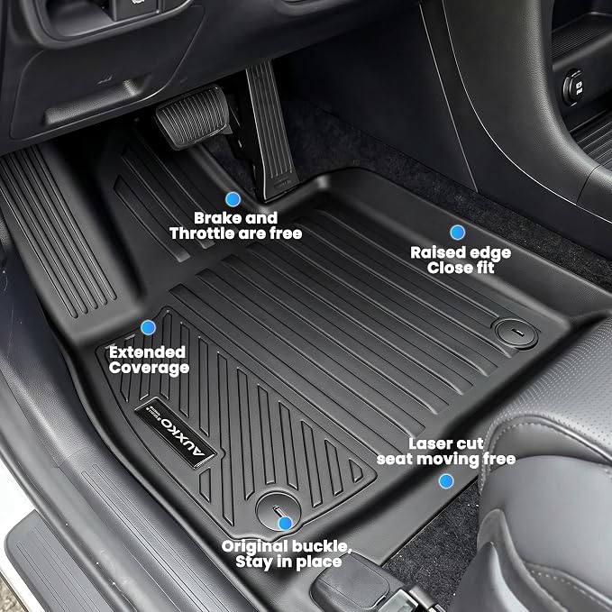 Auxko All Weather Floor Mats Cargo Mat with Backrest Mat for Hyundai Palisade Hybrid 2026 7&8 Seat All Season TPE Accessories Guard Odorless Anti-Slip Floor Liners Trunk Tray with Back Seat Protector