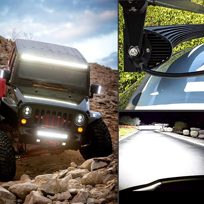 LED Light Bar Nilight 42Inch 240W Curved LED Work Light Spot Flood Combo LED Lights Led Bar Driving Fog Lights Jeep Off Road Lights, 2 Years Warranty