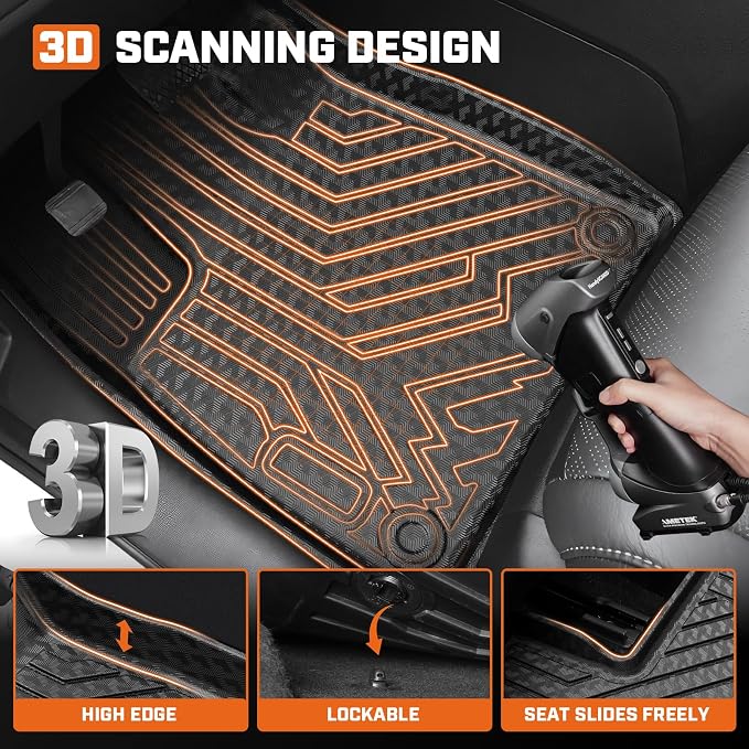Mixsuper Floor mat for Dodge Ram 1500 1994-2001/Ram 2500 3500 1994-2002,All Weather TPE Rubber Floor Liners Protection for Ram 1500/2500 Accessories,1st Row Anti-Slip Car Mats, Black