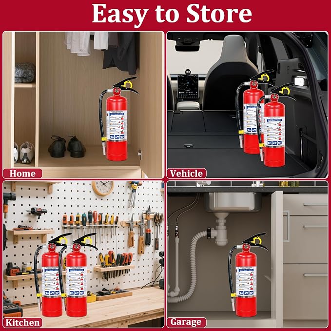 ABC Dry Chemical Fire Extinguishers, 5 lb 2a10bc Fire Extinguisher for Home, Business, Boat, Truck, Quick Release Handle, Ideal for Electrical & Grease Fire Extinguisher