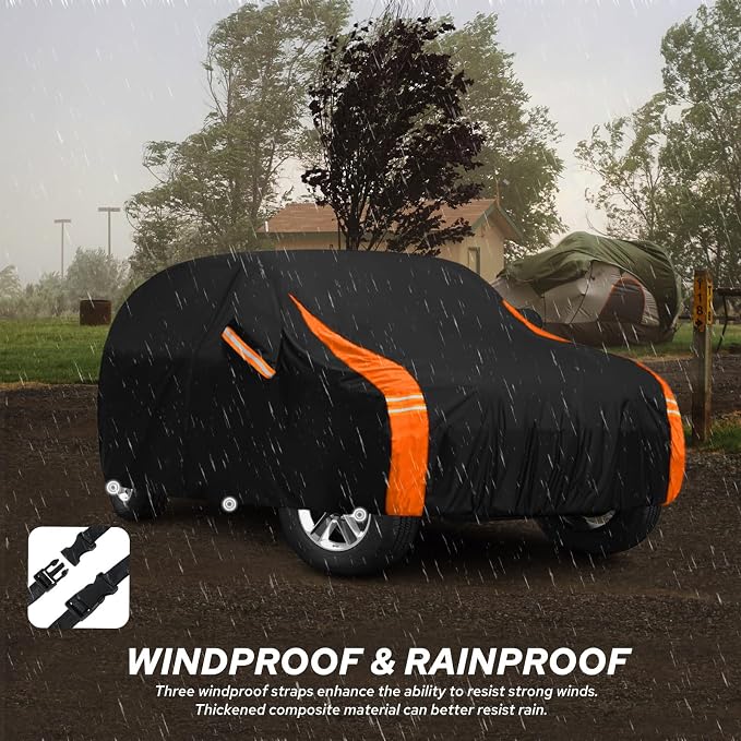 10-Layer Compatible with Honda CR-V Car Cover Waterproof All Weather for Automobiles, Outdoor Full Exterior Covers Soft Cotton Lining Rain Snow UV with Door Zipper, Fit for 1995-2025