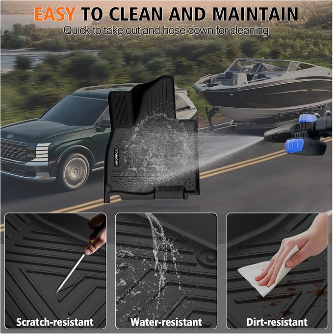 All Weather Car Floor Mats Cargo Liner with Backrest Mat for 2026 Hyundai Palisade 7&8 Seats Hybrid, TPE Rubber Liners Full Set Automotive Mats for 2026 Hyundai Palisade Accessories