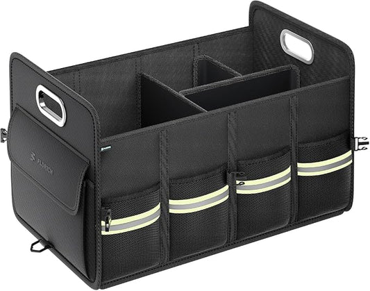 FLORICH Update Trunk Organizer for Suv, Premium Waterproof Car Organizers and Storage, Collapsible Multi-Compartment Truck Organizer Back Seat Storage for Car